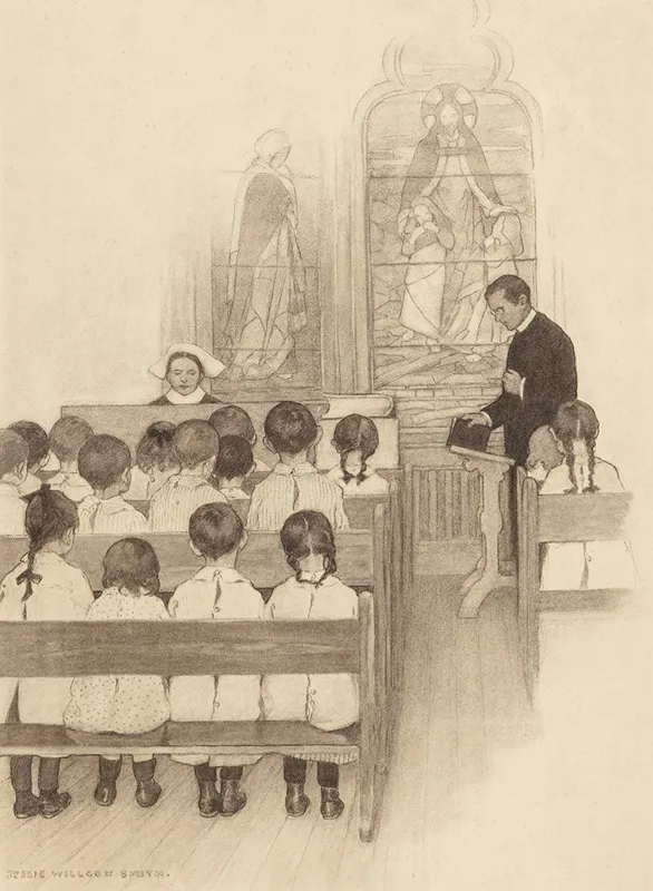 Chapel Grace Church Nursery Wall Art by Jessie Willcox Smith - High-Resolution Digital Print
