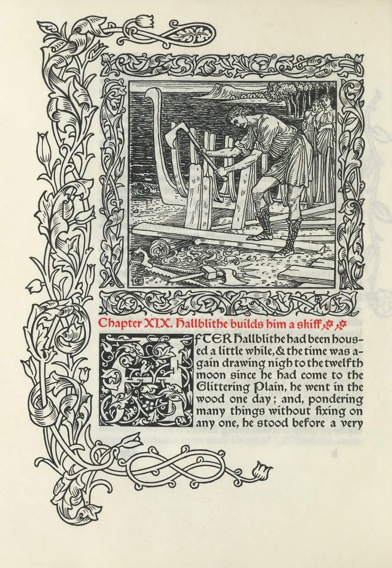 Chapter Xix Hallblithe Builds Him A Skiff Wall Art by Walter Crane - High-Resolution Digital Print