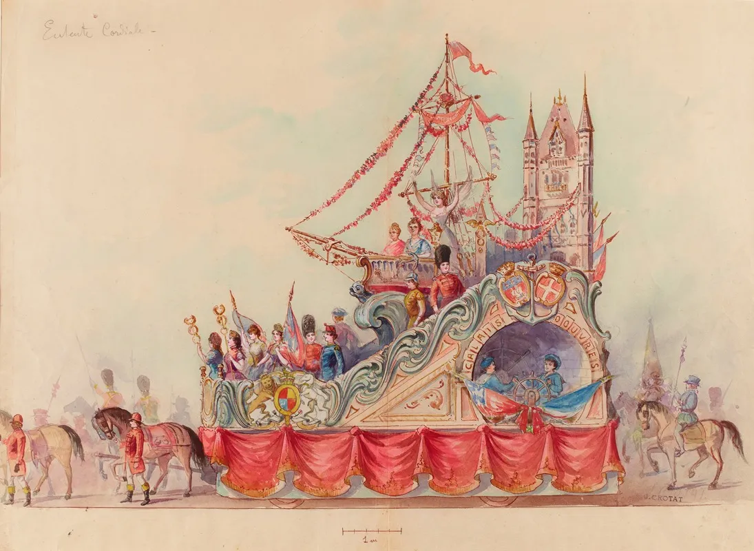 Char De Lentente Cordiale Calais Douvres Wall Art by Jean Crotat - High-Resolution Digital Print