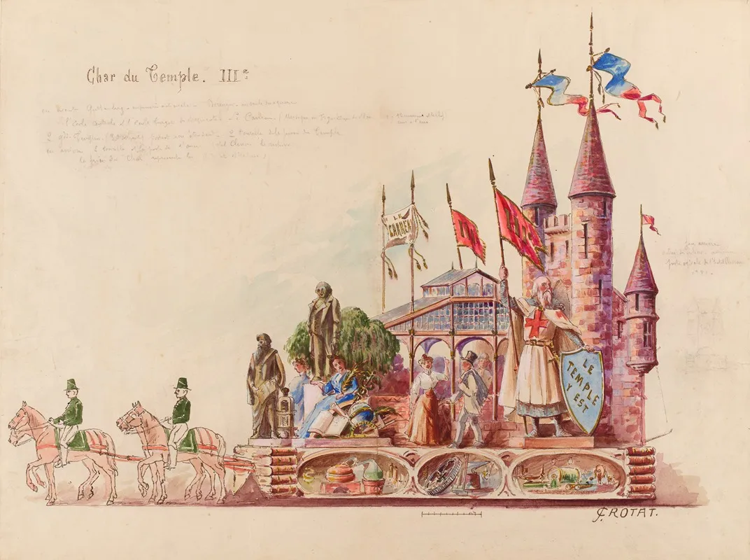 Char Du Temple Iiie Arrondissement Pari Wall Art by Jean Crotat - High-Resolution Digital Print