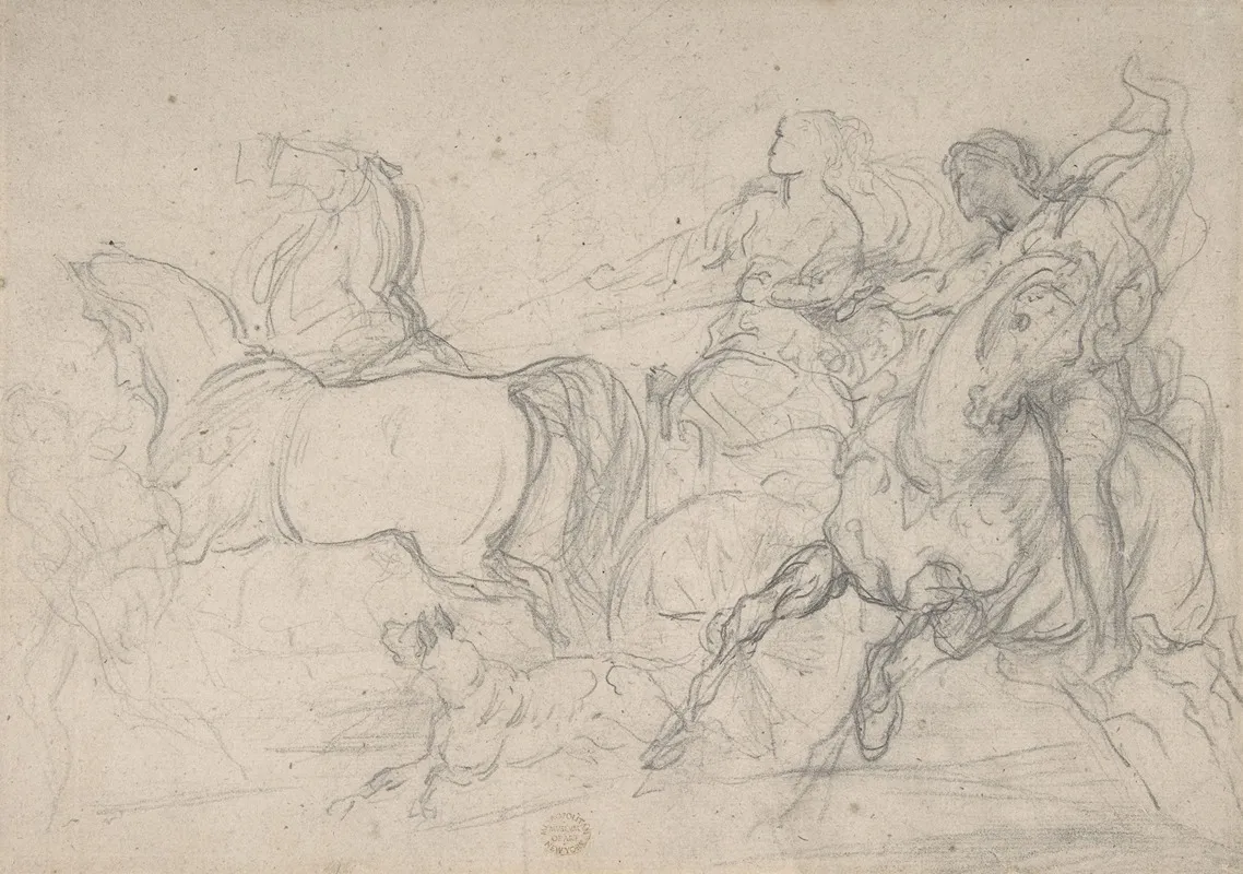 Charioteer And Horseman Wall Art by Théodore Géricault - High-Resolution Digital Print