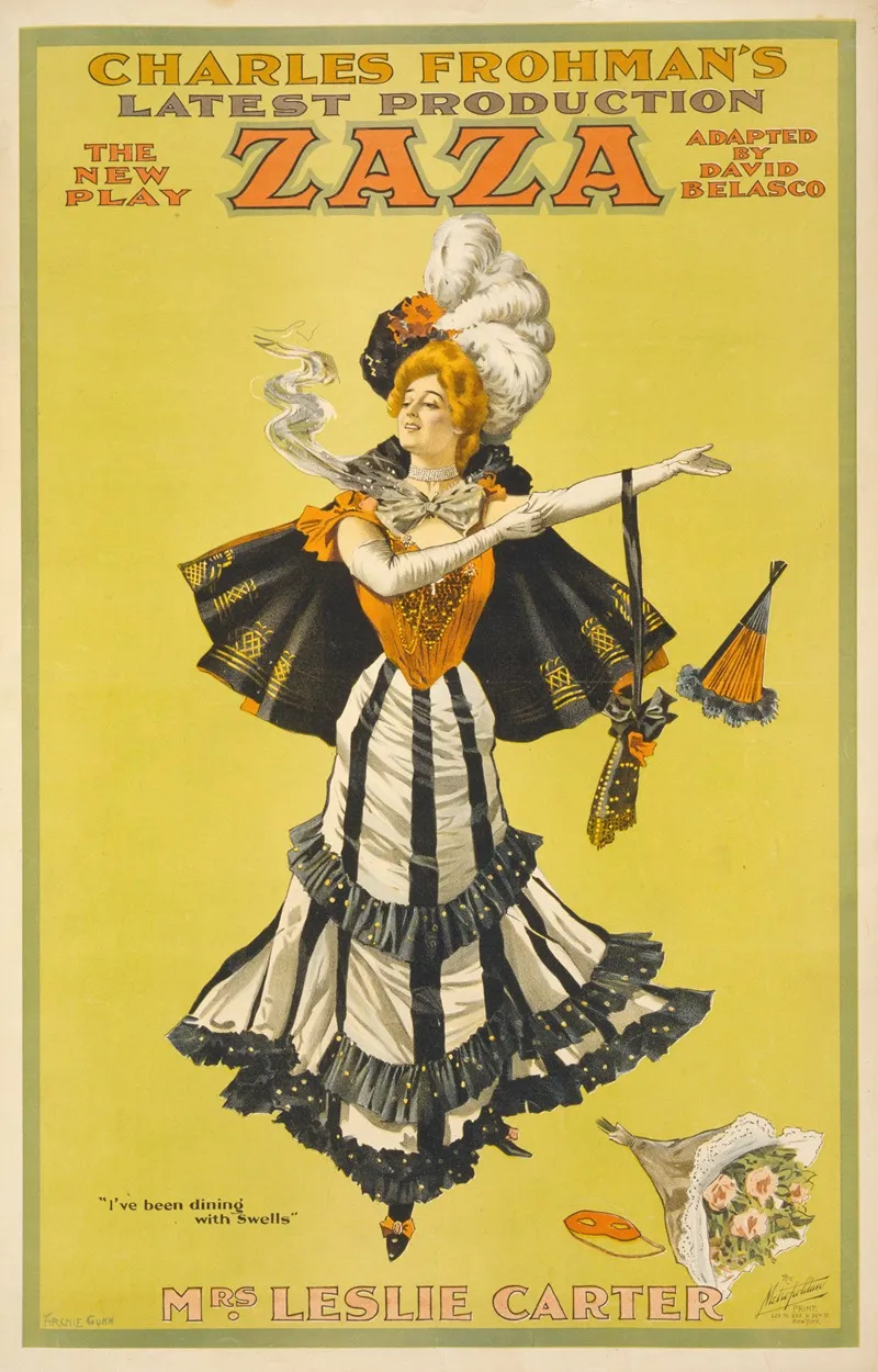 Charles Frohmans Latest Production The New Play Zaza Adapted By David Belasco Wall Art by Anonymous - High-Resolution Digital Print