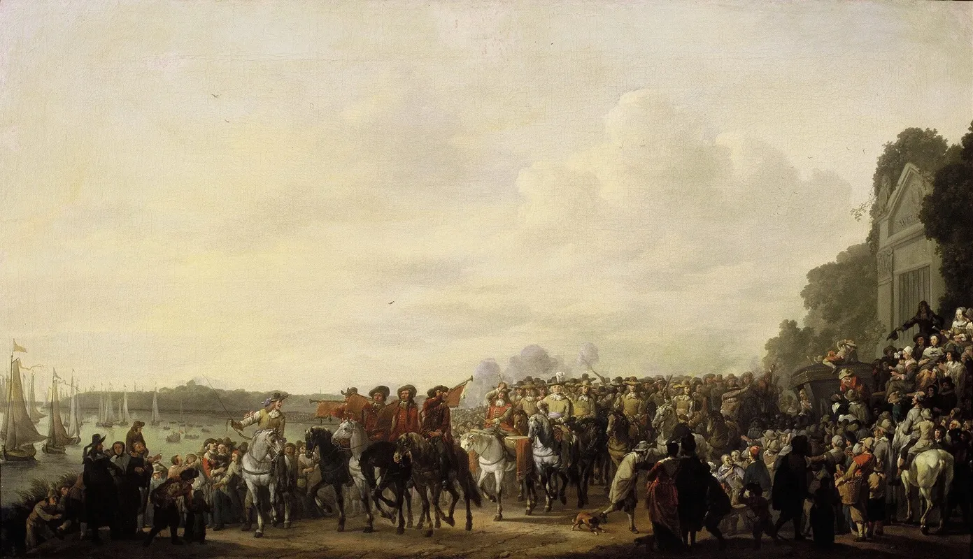 Charles Ii 1630 1685 Stopping At The Estate Of Wema On The Rotte On His Journey From Rotterdam To The Hague 25 May 1660