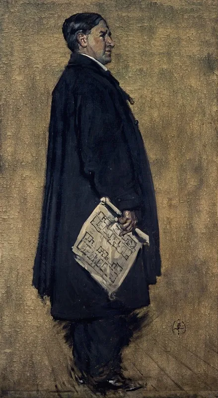 Charles Rennie Mackintosh 1869 1928 Architect Study For Group Portrait The Building Committee O Wall Art by Francis Henry Newbery - High-Resolution Digital Print