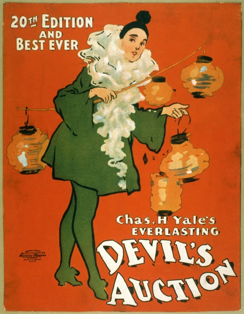 Chas H Yales Everlasting Devils Auction 20th Edition And Best Ever 2 Wall Art by U.S. Lithograph Co. - High-Resolution Digital Print