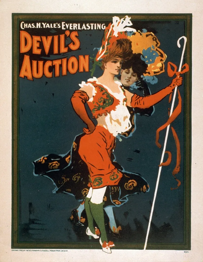 Chas H Yales Everlasting Devils Auction Wall Art by U.S. Lithograph Co. - High-Resolution Digital Print