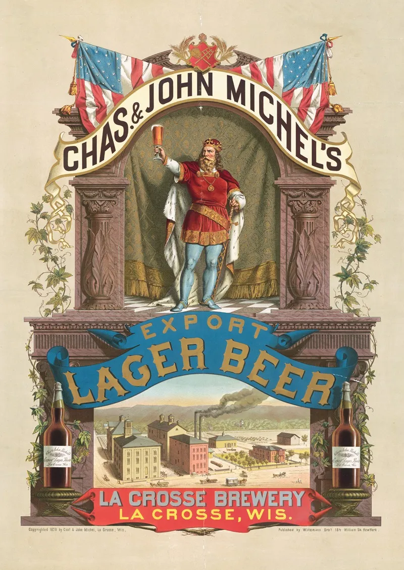 Chas John Michels Export Lager Beer La Crosse Brewery La Crosse Wis Wall Art by Wittemann Bros. - High-Resolution Digital Print