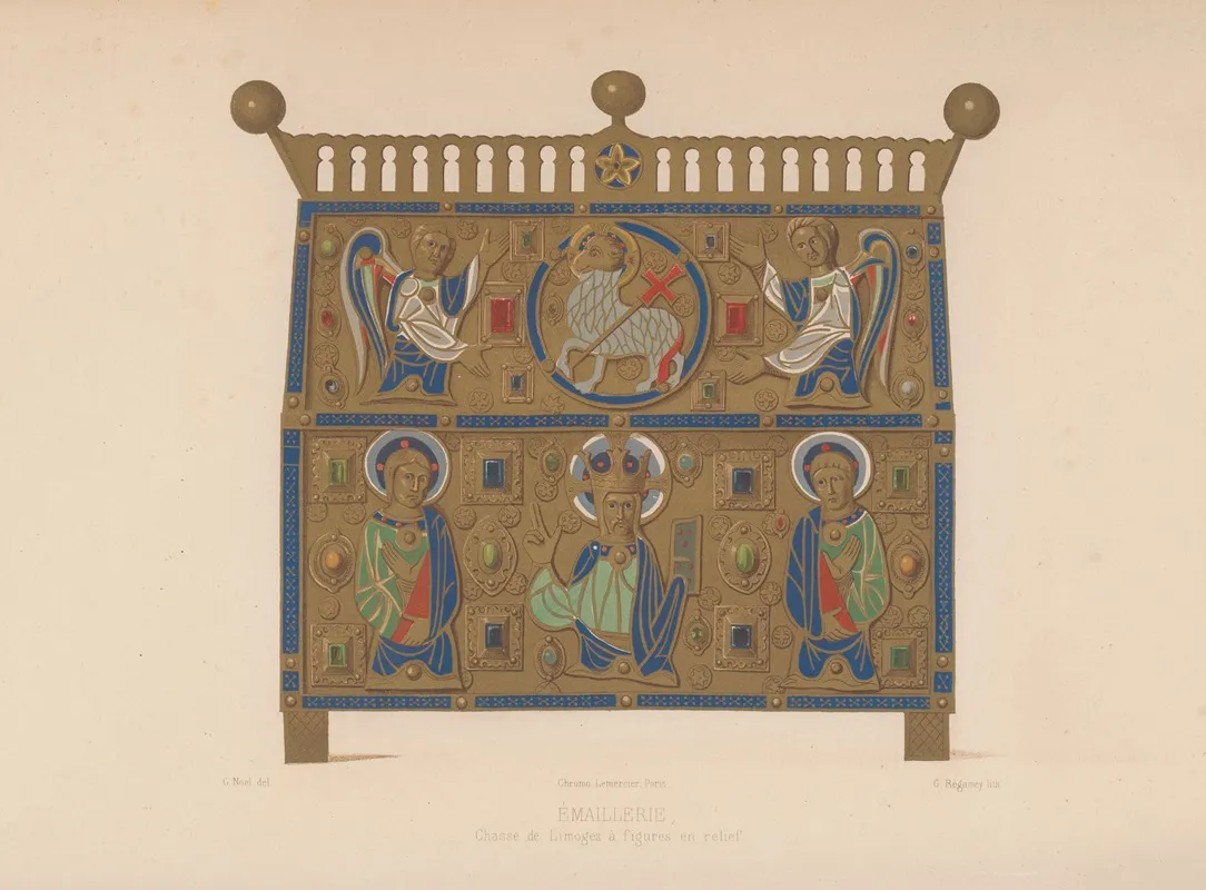 Chasse De Limoges A Figures En Relief Wall Art by Joseph Rose Lemercier - High-Resolution Digital Print