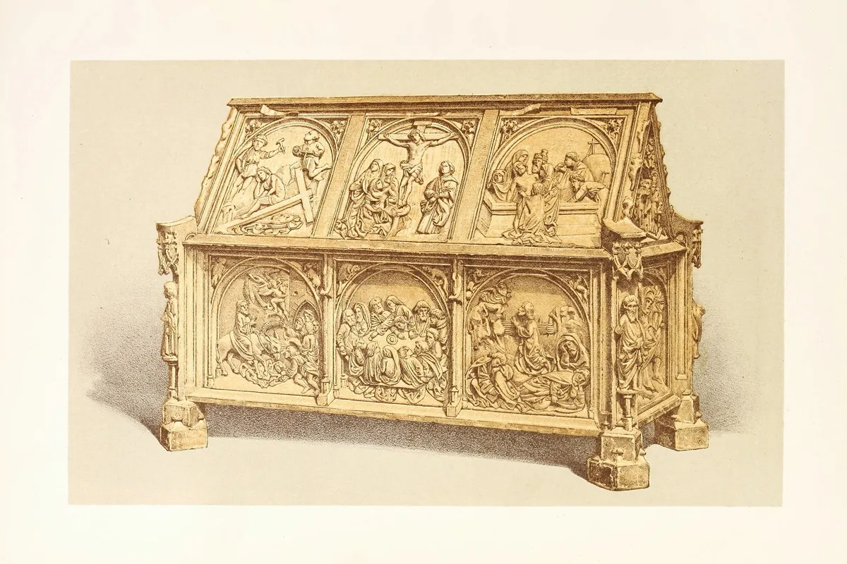 Chasse Or Reliquary Of The Fifteenth Century In Carved And Gilded Wood Wall Art by John Charles Robinson - High-Resolution Digital Print