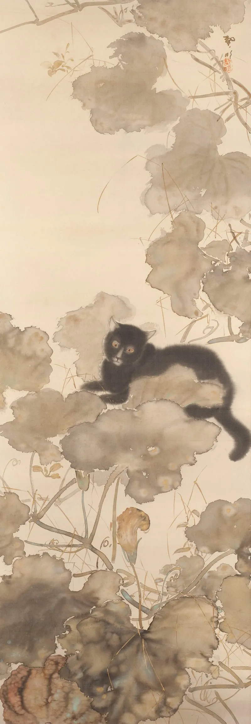 Chat Dans Un Champ De Melons Wall Art by Kosui Sano - High-Resolution Digital Print