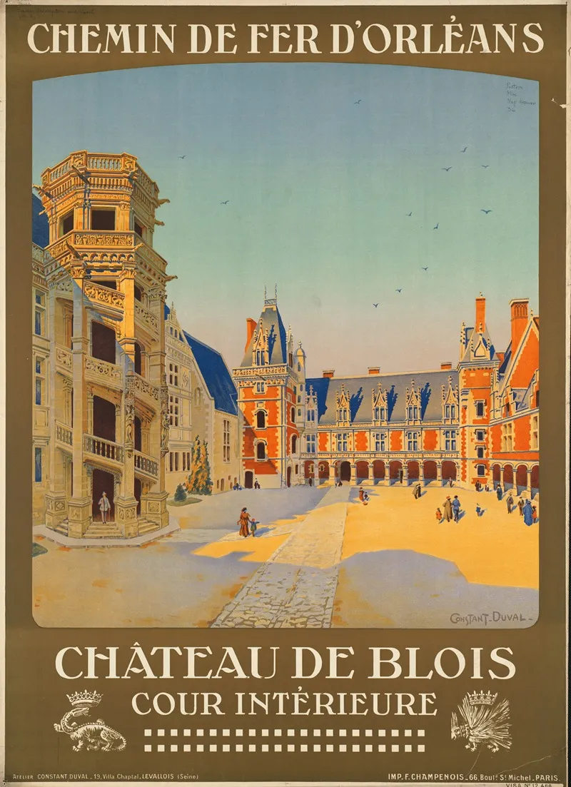 Chateau De Blois Cour Interieure Wall Art by Constant Duval - High-Resolution Digital Print