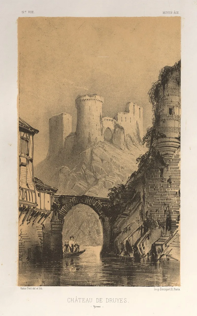 Chateau De Druyes Yonne Wall Art by Victor Petit - High-Resolution Digital Print