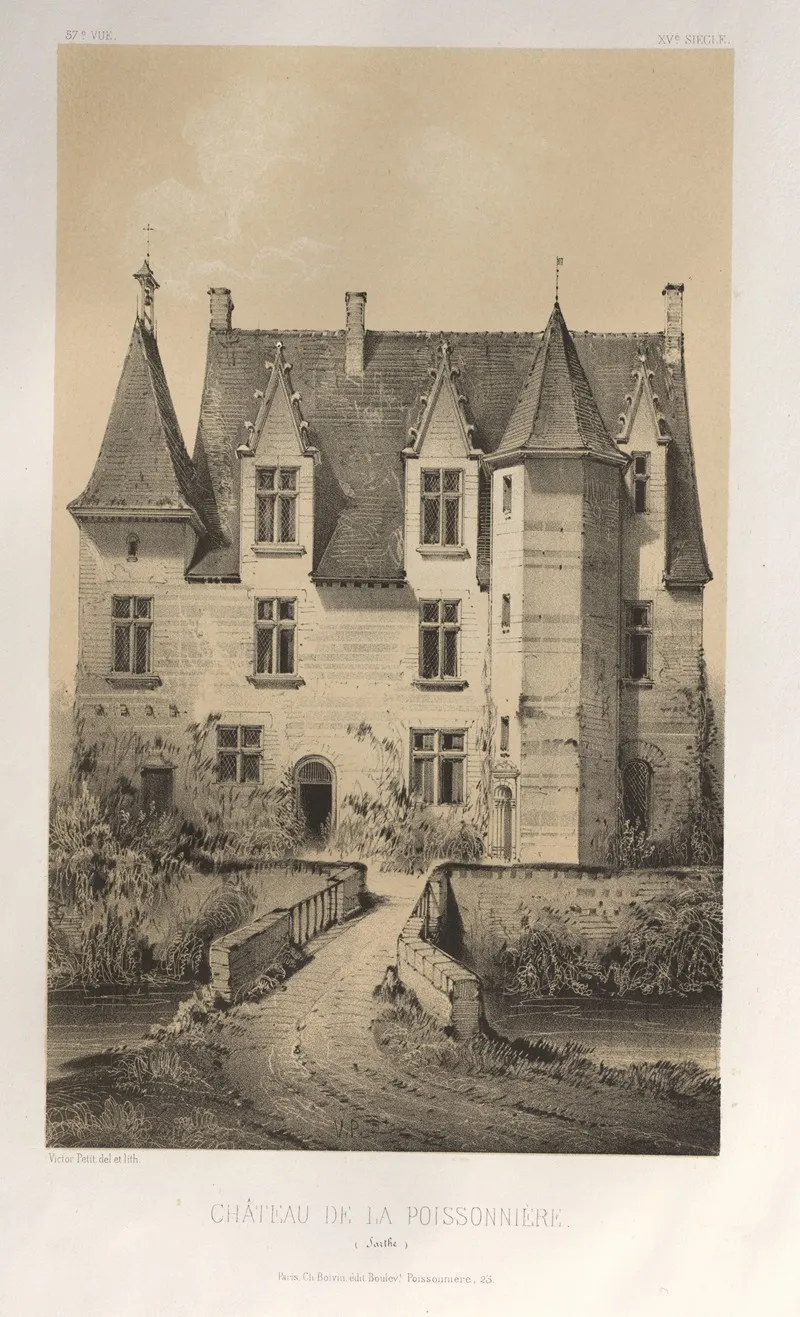 Chateau De La Poissonniere Sarthe Wall Art by Victor Petit - High-Resolution Digital Print