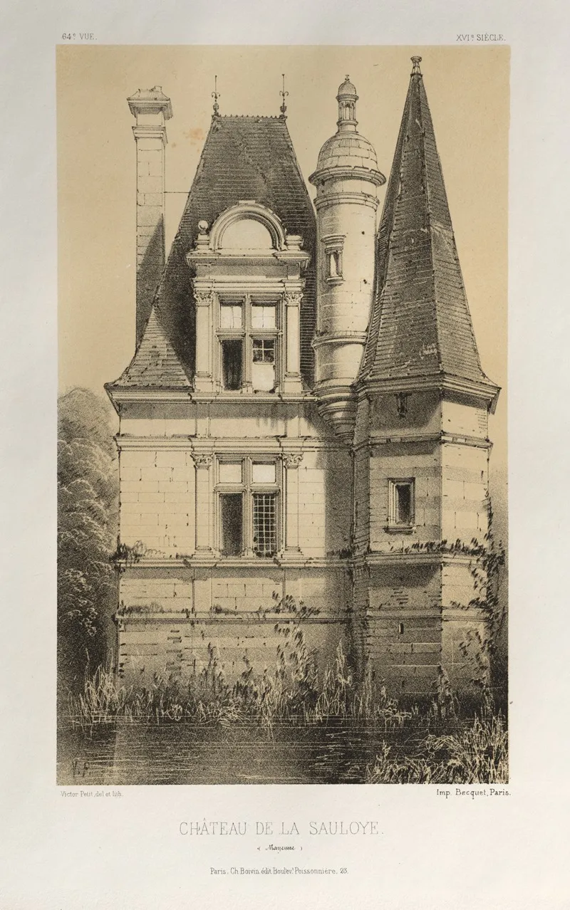Chateau De La Sauloye Mayenne Wall Art by Victor Petit - High-Resolution Digital Print