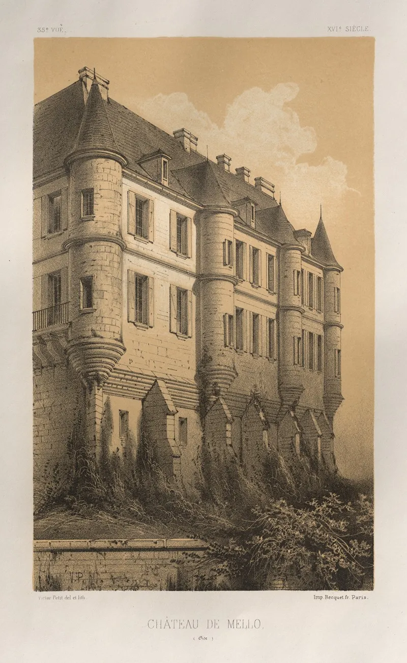 Chateau De Mello Oise Wall Art by Victor Petit - High-Resolution Digital Print
