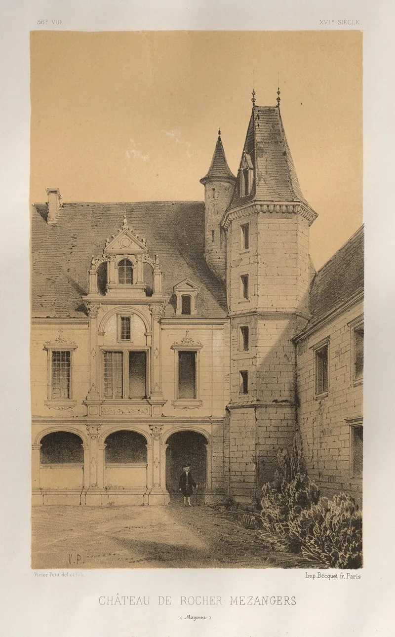 Chateau De Rocher Mezangers Mayenne Wall Art by Victor Petit - High-Resolution Digital Print