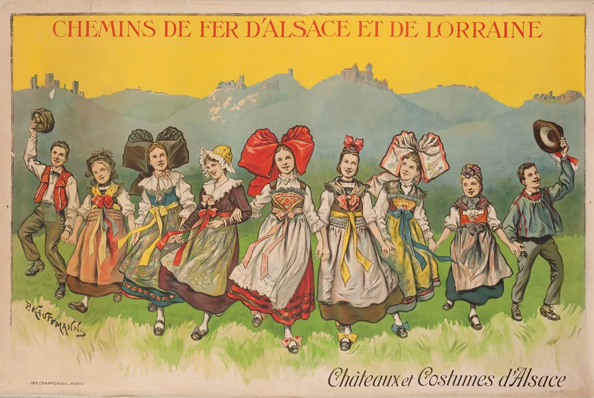 Chateaux Et Costumes Dalsace Wall Art by Paul-Adolphe Kauffmann - High-Resolution Digital Print