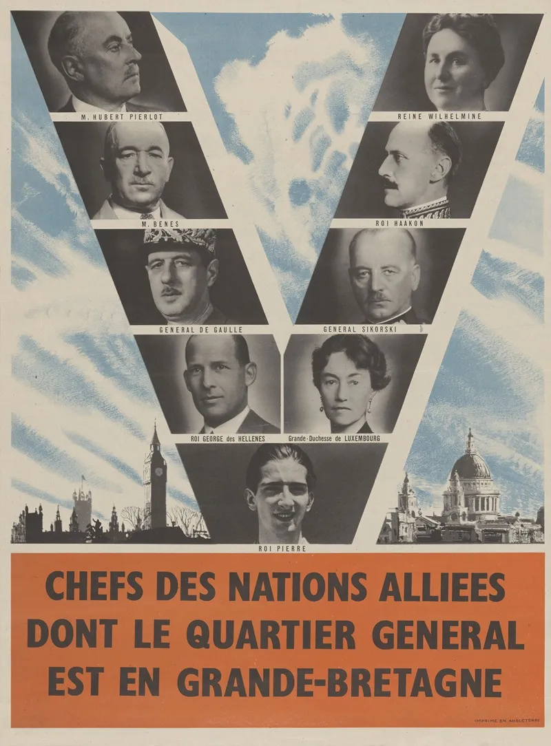 Chefs Des Nations Alliees Dont Le Quartier General Est En Grande Bretagne Chiefs Of The Allied Nations Are Headquartered In Great Britain