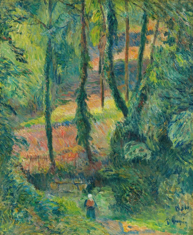 Chemin Creux Dans Une Pente Boisee Wall Art by Paul Gauguin - High-Resolution Digital Print