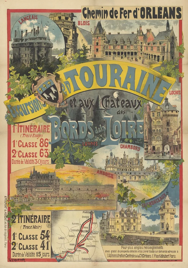 Chemin De Fer Dorleans Excursions En Touraine Et Aux Chateaux Des Bords De La Loire