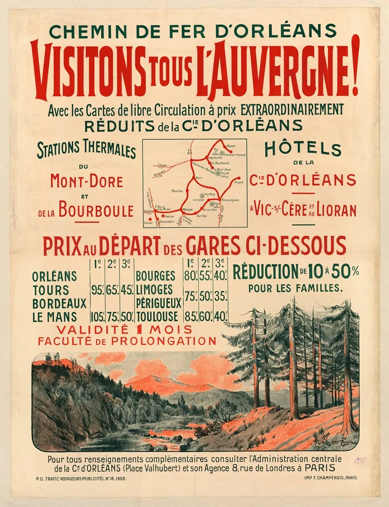 Chemin De Fer Dorleans Wall Art by Louis Tauzin - High-Resolution Digital Print