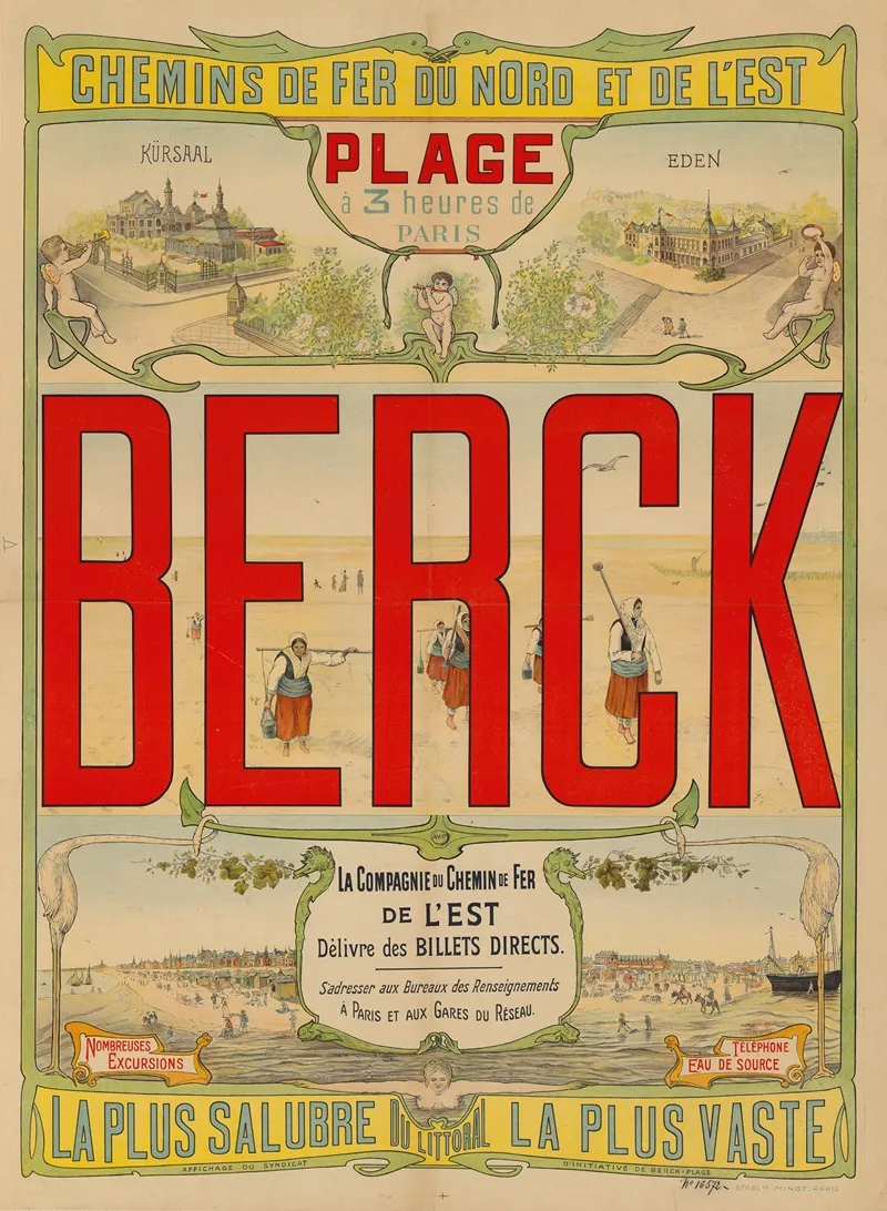 Chemin De Fer Du Nord Et De Lest Berck Wall Art by Etablissements Minot - High-Resolution Digital Print