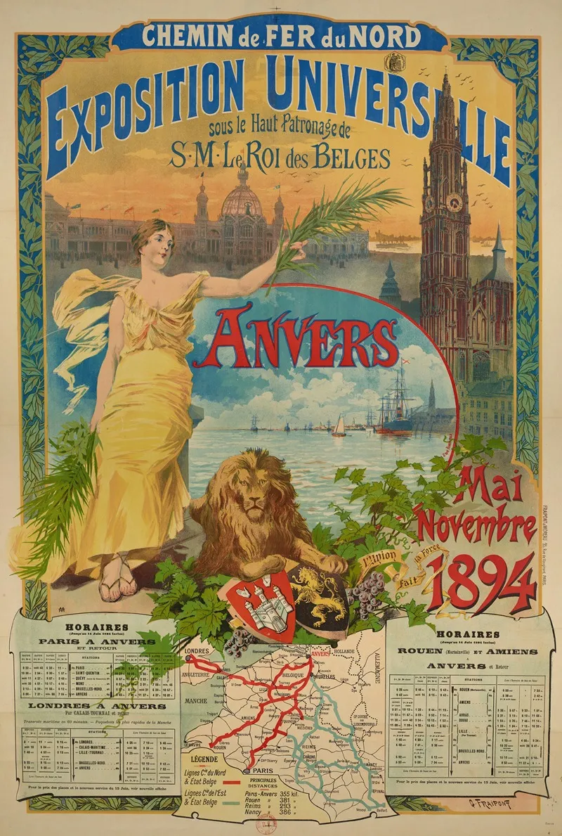 Chemin De Fer Du Nord Exposition Universelle Anvers Mai Novembre 1894