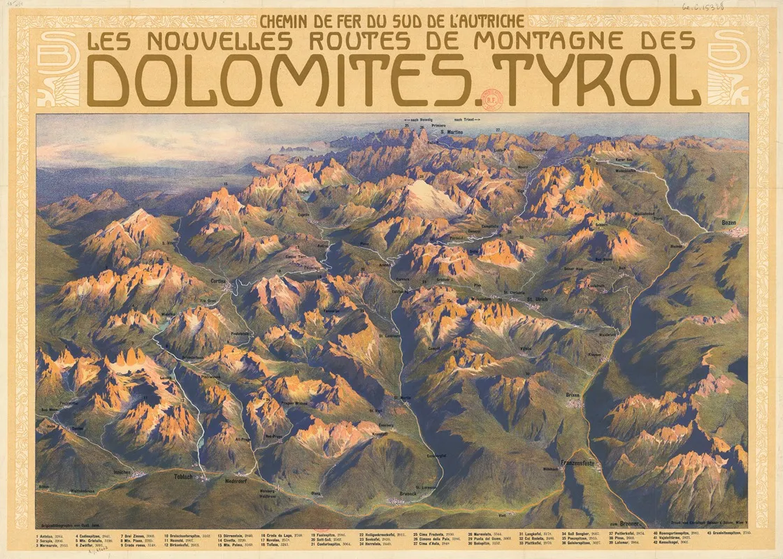 Chemin De Fer Du Sud De Lautriche Les Nouvelles Routes De Montagne Des Dolomites Tyrol