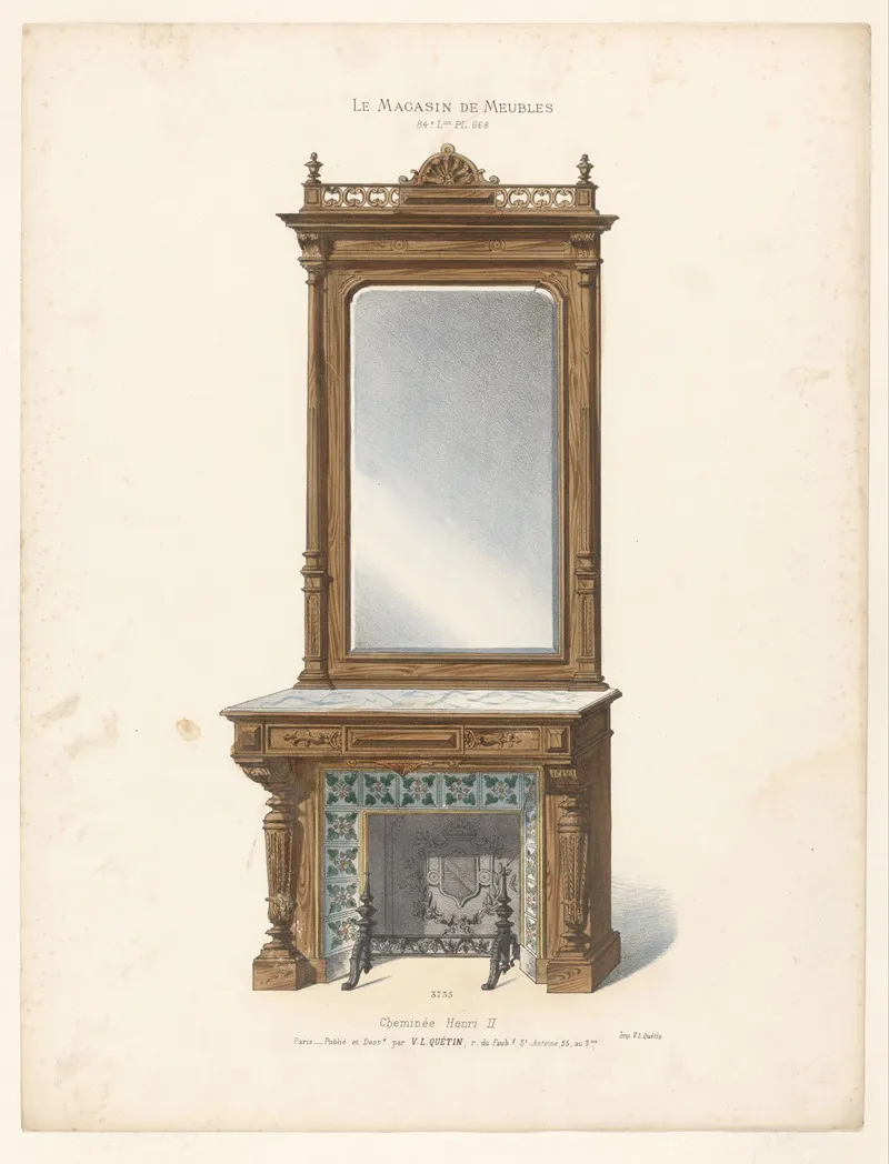 Cheminee Henri Ii Wall Art by Victor Léon Michel Quétin - High-Resolution Digital Print