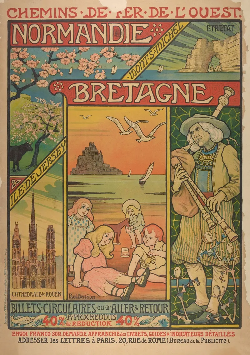 Chemins De Fer De Louest Normandie Bretagne 2 Wall Art by Paul Berthon - High-Resolution Digital Print