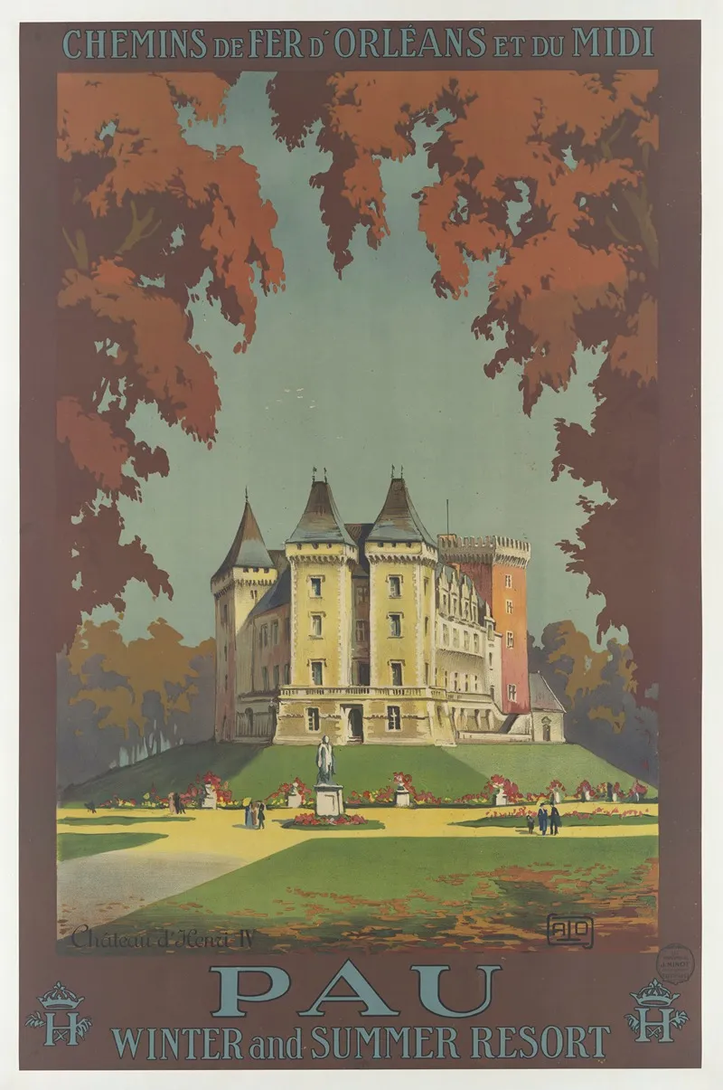 Chemins De Fer Dorleans Et Du Midi Pau Winter And Summer Resort Wall Art by Anonymous - High-Resolution Digital Print