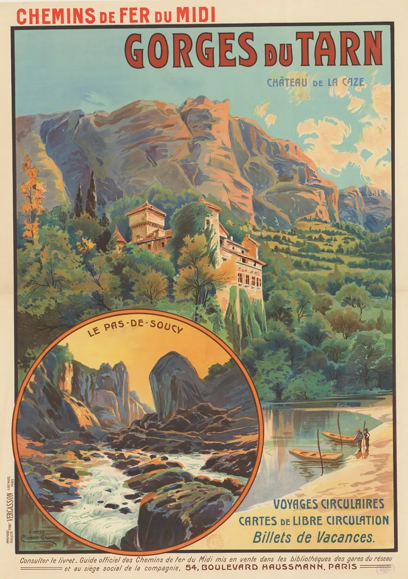 Chemins De Fer Du Midi Gorges Du Tarn Wall Art by Clément-Henri Quinton - High-Resolution Digital Print