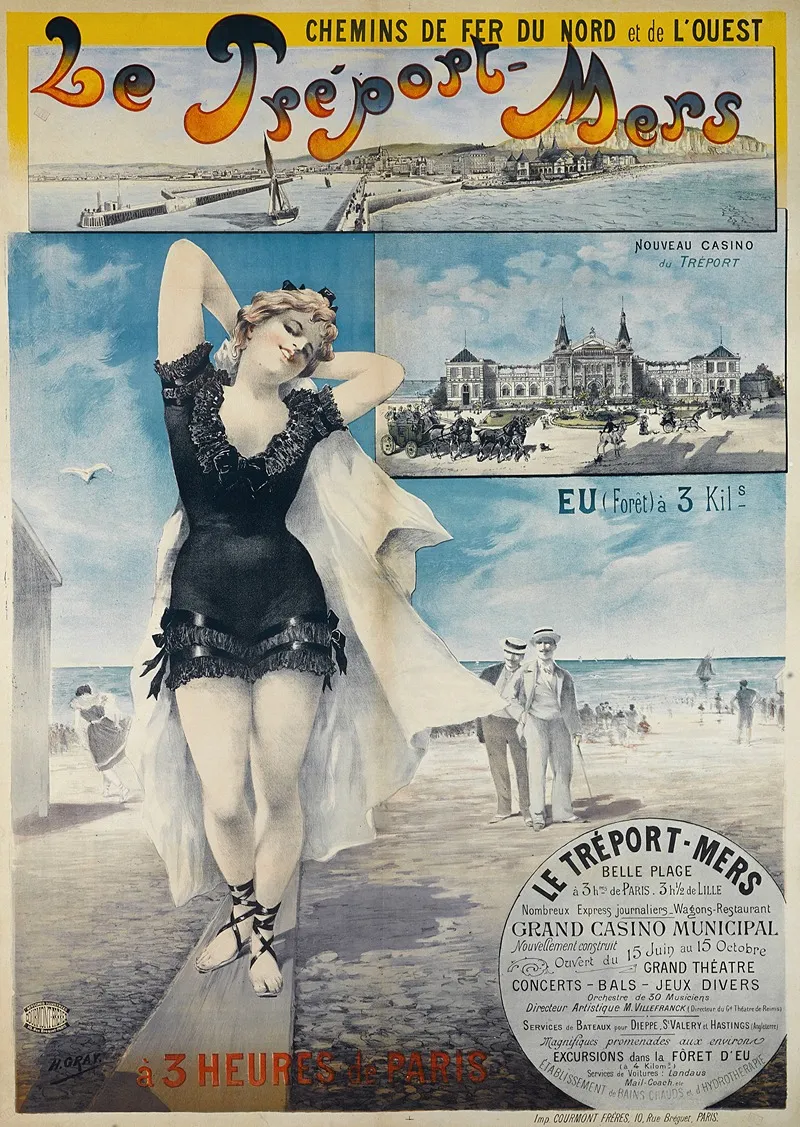 Chemins De Fer Du Nord Et De Louest Le Treport Mers Wall Art by Henri Boulanger Gray - High-Resolution Digital Print