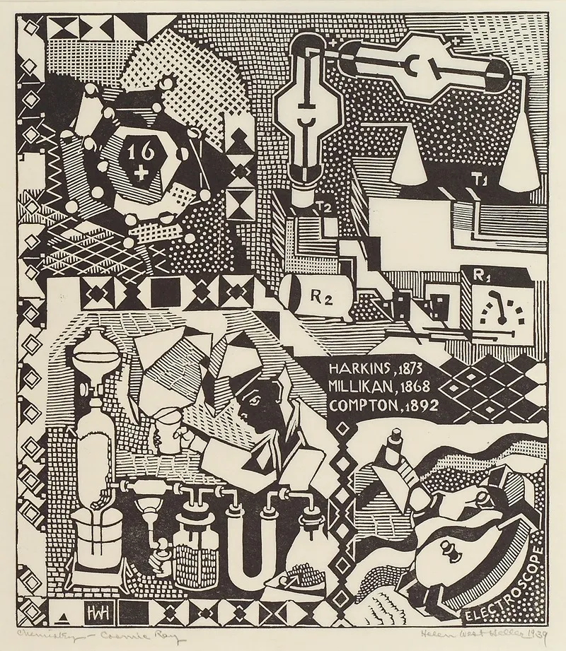 Chemistry Cosmic Ray Wall Art by Helen West Heller - High-Resolution Digital Print