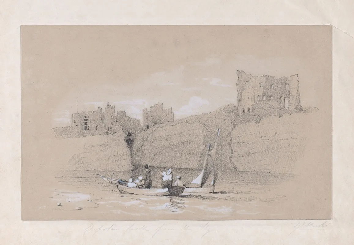 Chepstow Castle Wales From The River Wye Wall Art by Lilburne Hicks - High-Resolution Digital Print