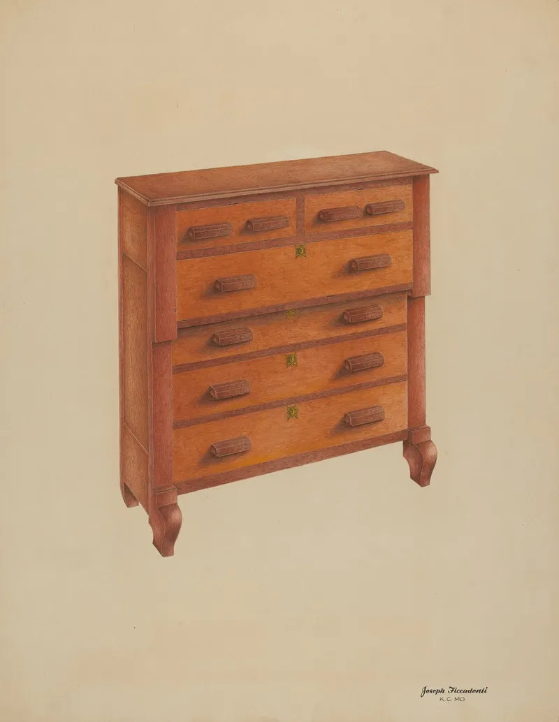 Cherry Chest Of Drawers Wall Art by Joseph Ficcadenti - High-Resolution Digital Print