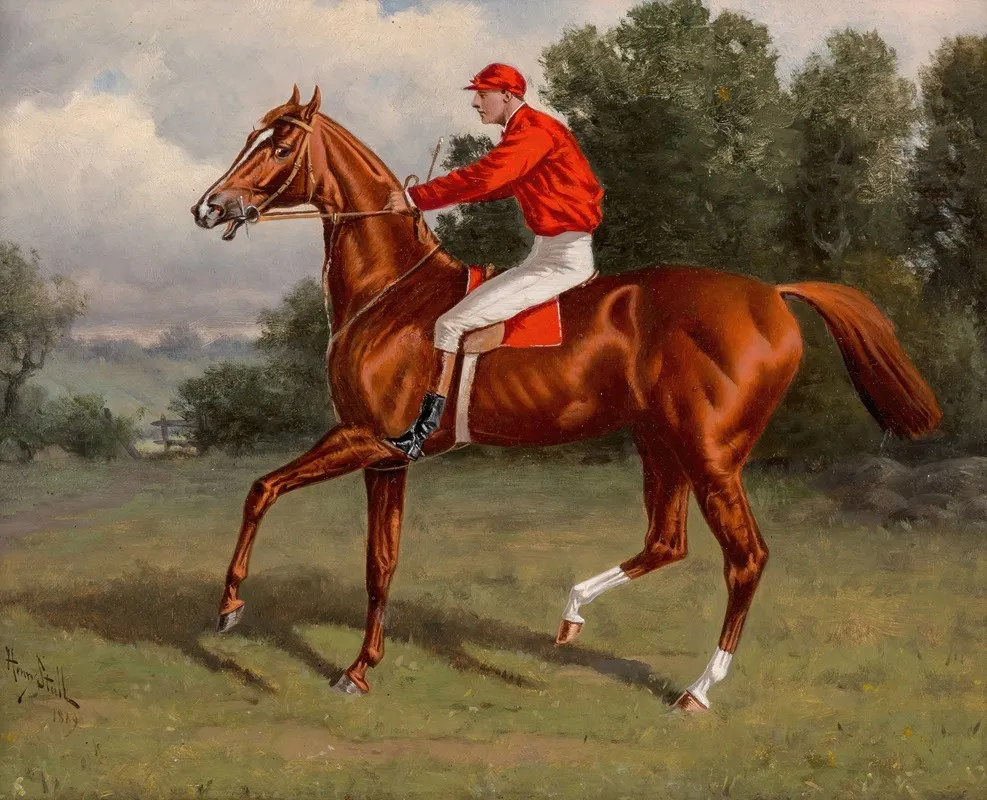 Chestnut Racehorse Possibly Chaos Winner Of The Second Futurity Stakes With Jockey Up