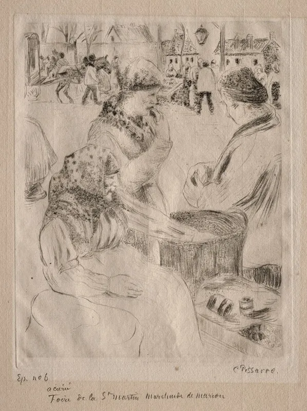 Chestnut Vendor Wall Art by Camille Pissarro - High-Resolution Digital Print