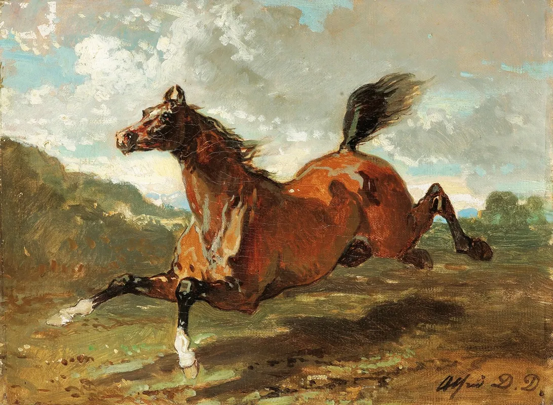 Cheval Au Galop Wall Art by Alfred De Dreux - High-Resolution Digital Print