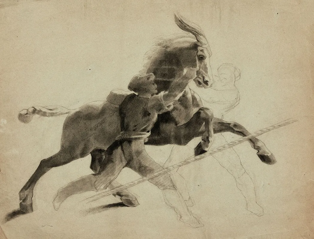Cheval Emballe Dapres Gericault