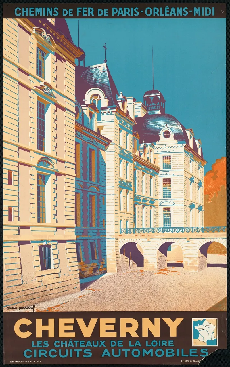 Cheverny Les Chateaux De La Loire Circuits Automobiles Wall Art by René Roussel - High-Resolution Digital Print