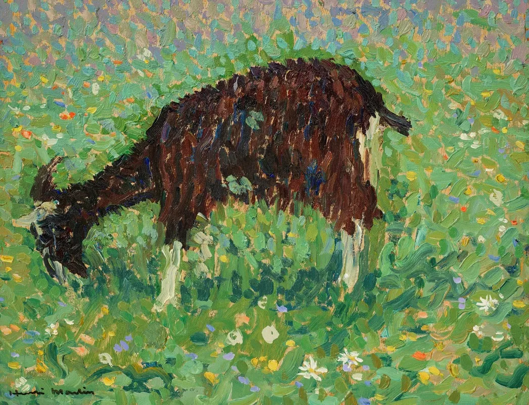 Chevre Dans Un Champ De Fleurs Wall Art by Henri Martin - High-Resolution Digital Print
