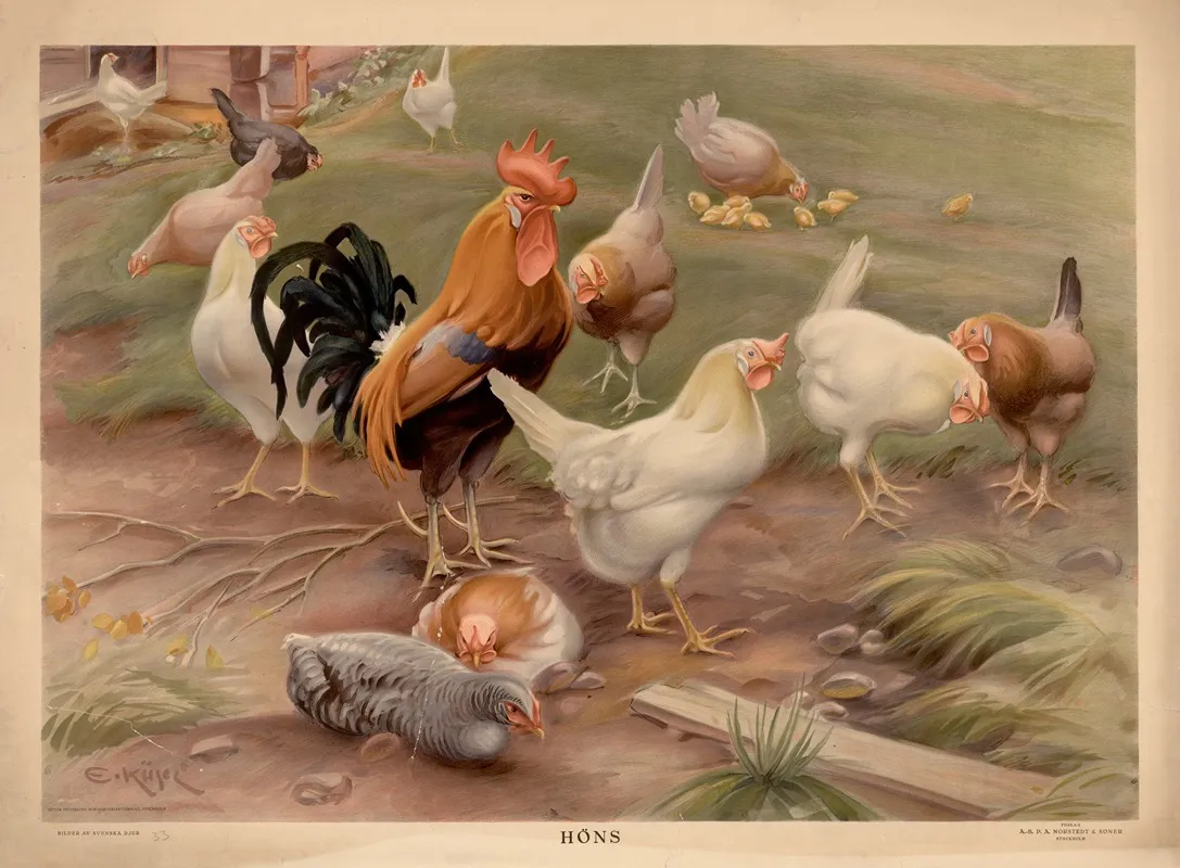 Chickens 10 Wall Art by Ernst Küsel - High-Resolution Digital Print