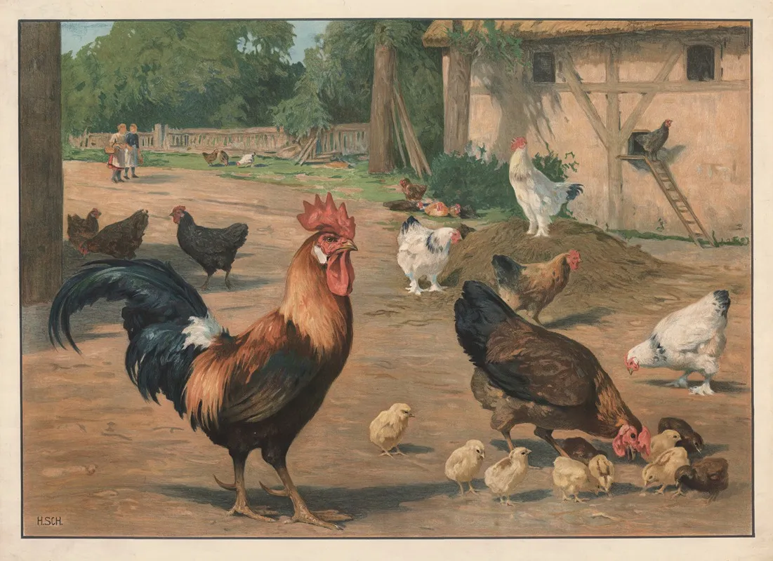 Chickens 8 Wall Art by Hans Schmidt - High-Resolution Digital Print
