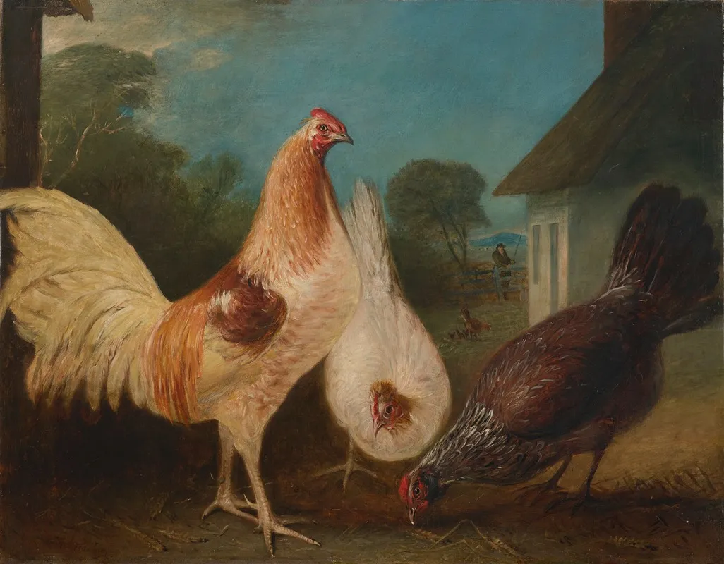 Chickens In A Barnyard Wall Art by John Ferneley - High-Resolution Digital Print