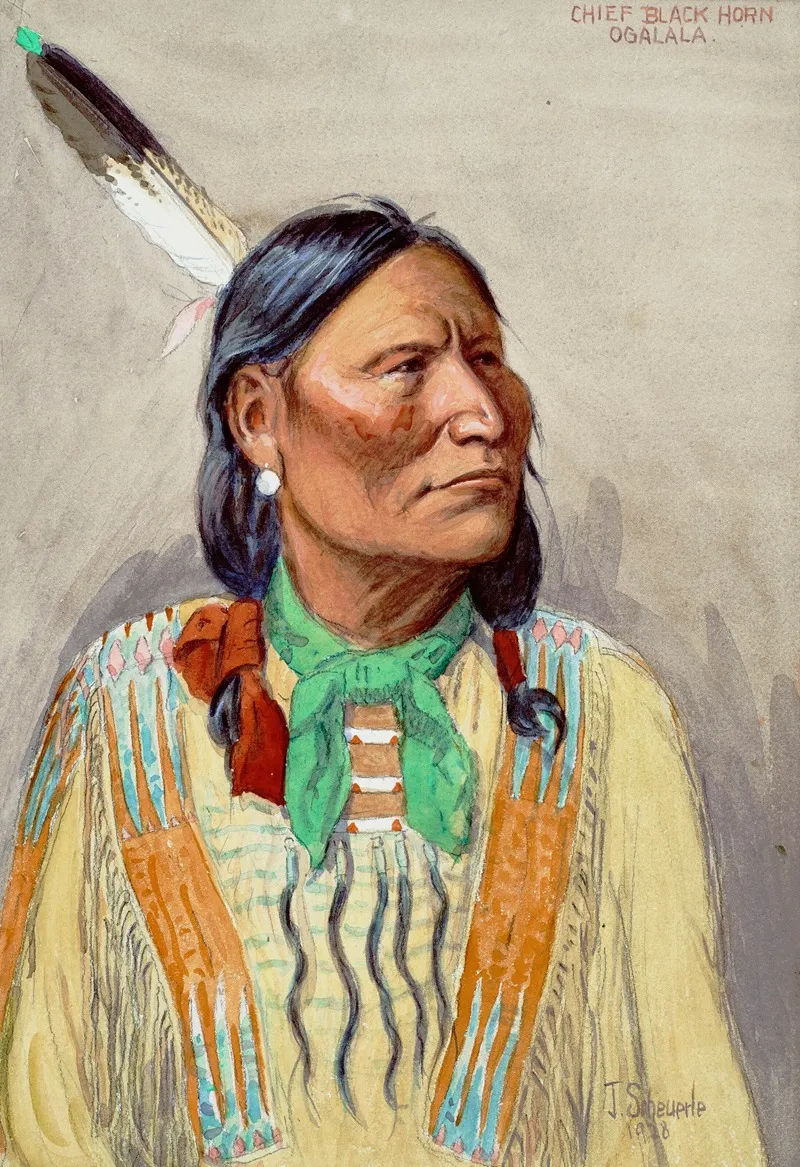 Chief Black Horn Ogalala Wall Art by Joseph Scheuerle - High-Resolution Digital Print