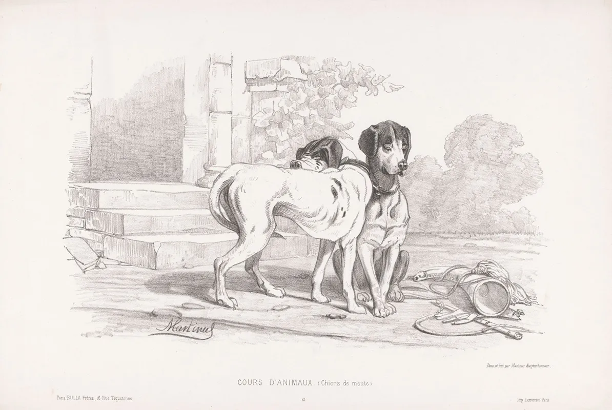 Chiens De Meute Wall Art by Martinus Antonius Kuytenbrouwer jr. - High-Resolution Digital Print
