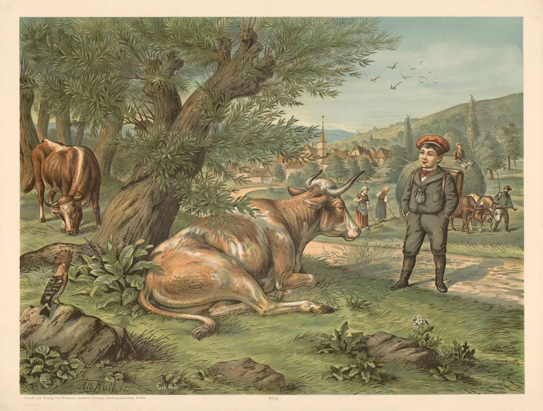 Child And Ox Wall Art by Otto Speckter - High-Resolution Digital Print