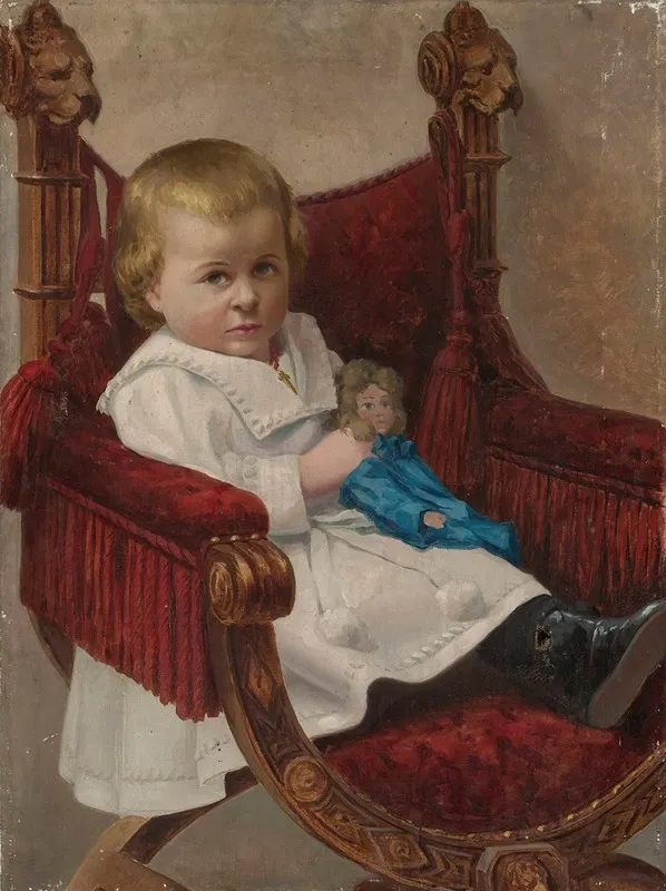 Child In An Armchair Wall Art by Ludwik Łepkowski - High-Resolution Digital Print