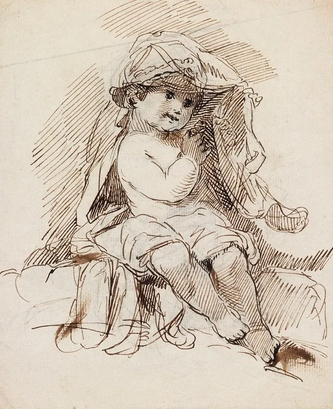 Child Peeping Out From Under A Blanket Wall Art by Maria Spilsbury - High-Resolution Digital Print